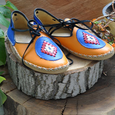 Flat Belt Lace-Up Blue