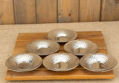 Bakır Dövme Çay Tabağı - 6 'lı 
