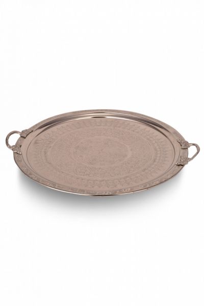 Bakır İşlemeli Tepsi - 38 cm-5841 - 1