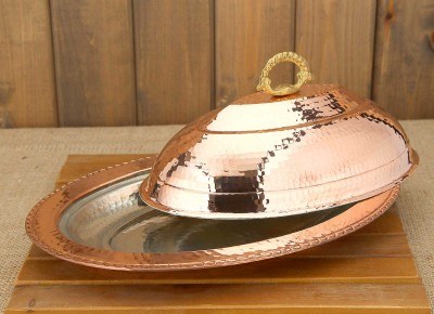 Bakır Kayık Sahan - 30 cm 