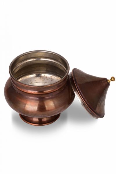 Copper Sugar Bowl With Leg-5763-Oxide - 2