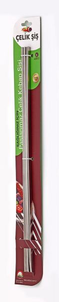 Flat Steel Chicken Shish 6-Pack - 1
